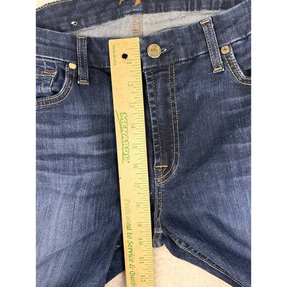 7 For All Mankind Jeans Womens 32 Blue Denim Kimmie Crop Mid-Riseds - Picture 5 of 9